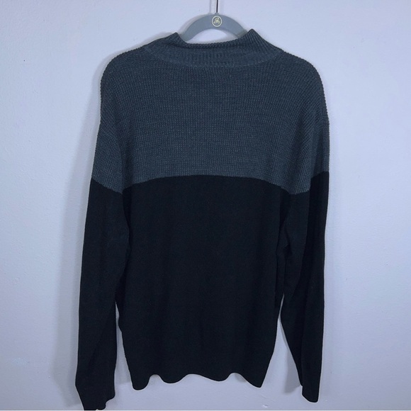 XL DOCKERS GREY BLACK CARDIGAN PULLOVER SWEATER LONG SLEEVE - Picture 2 of 8